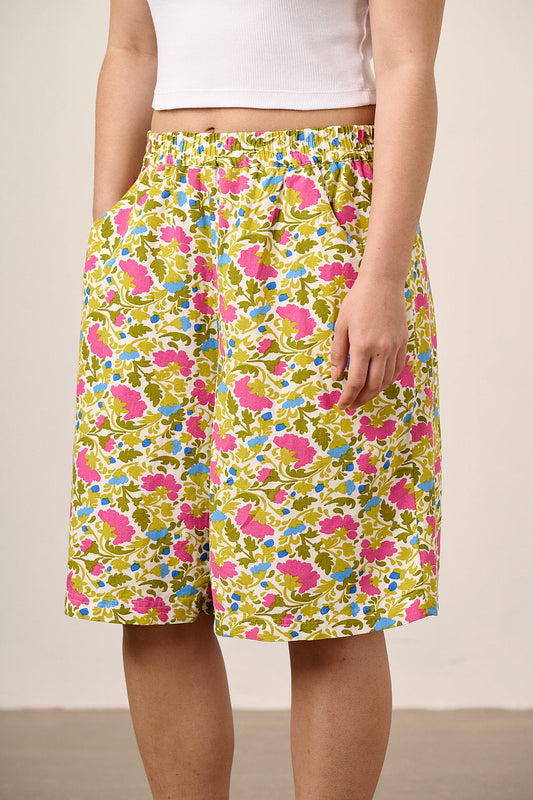 Madero - Viscose Long Shorts in Carnation Print