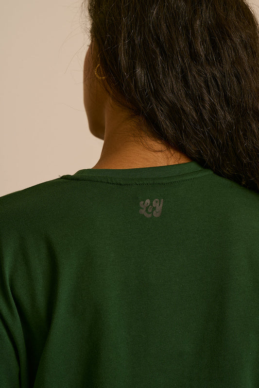 Mio - Cotton T-shirt in Dark Green