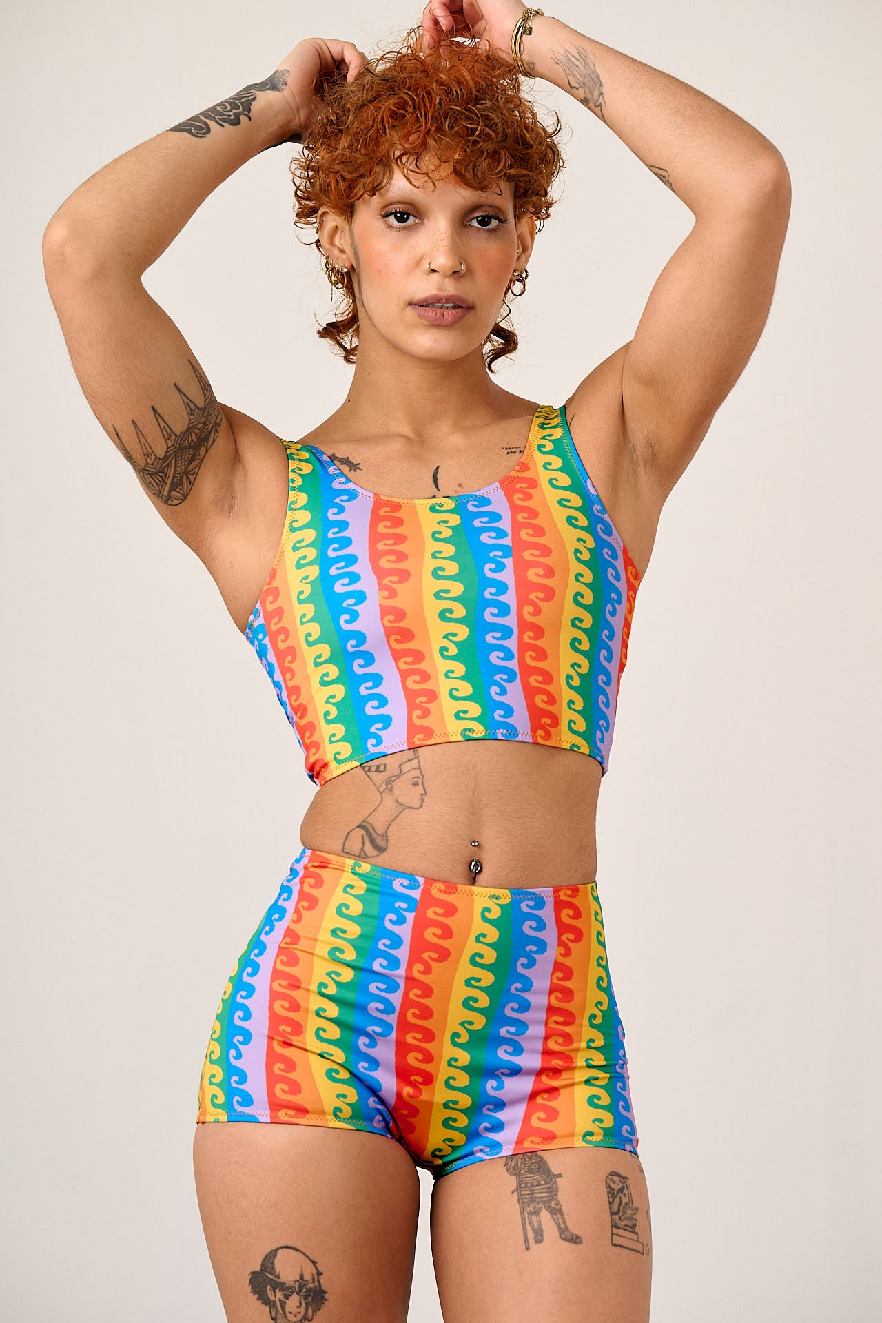 Monte - Bikini Bottom Shorts in Rainbow Wave