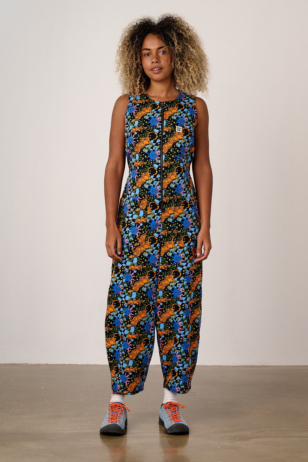 Nari - Sleeveless Jumpsuit in Lunar Tiger Print – Lucy & Yak
