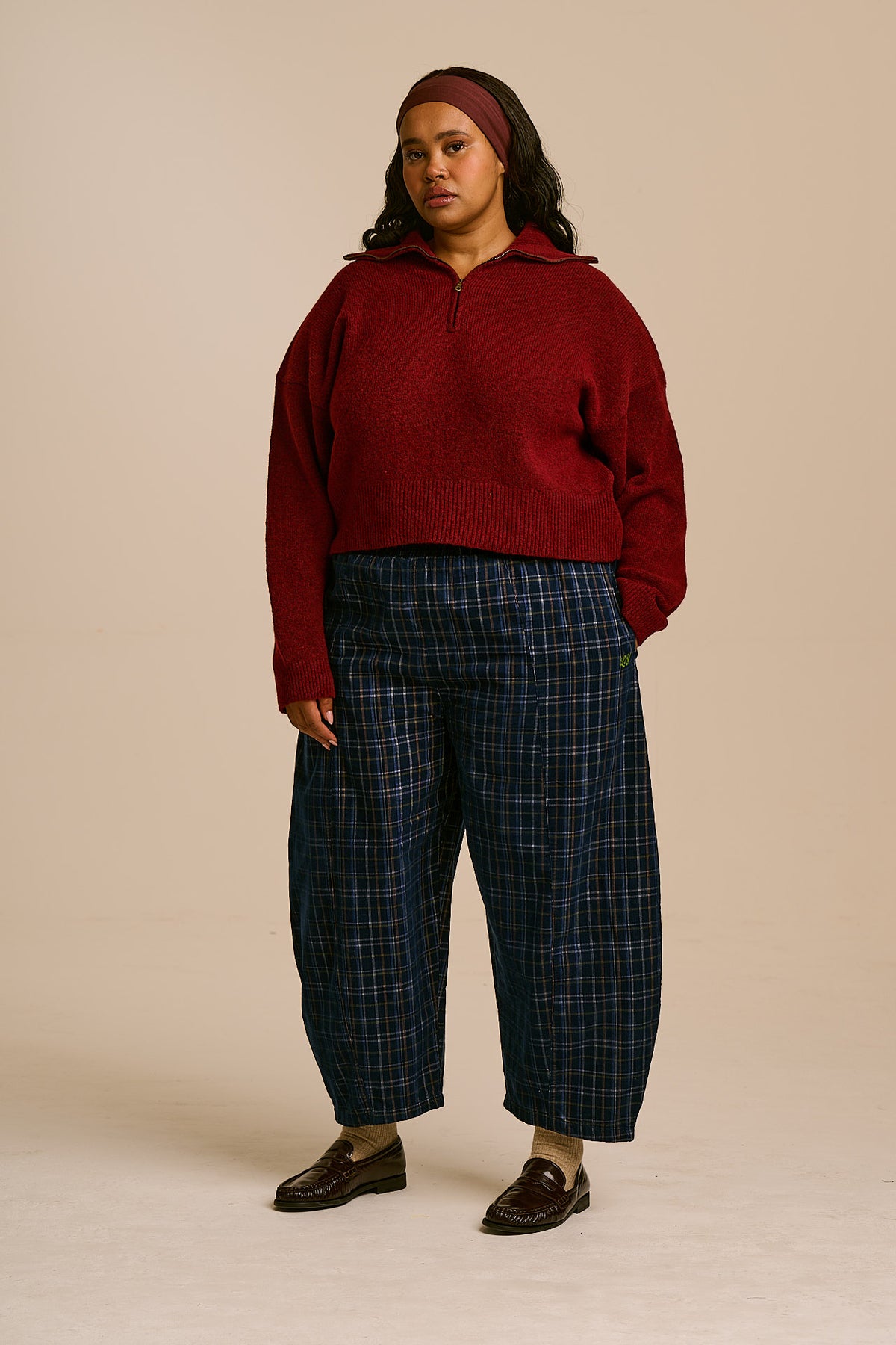Obregon - Organic Cord Trousers in Woodland Check