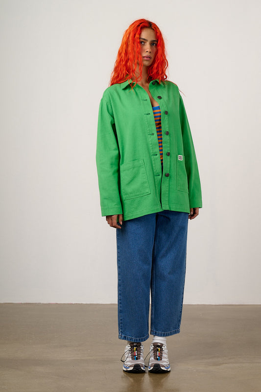 Olly - Cotton Jacket in Kelly Green