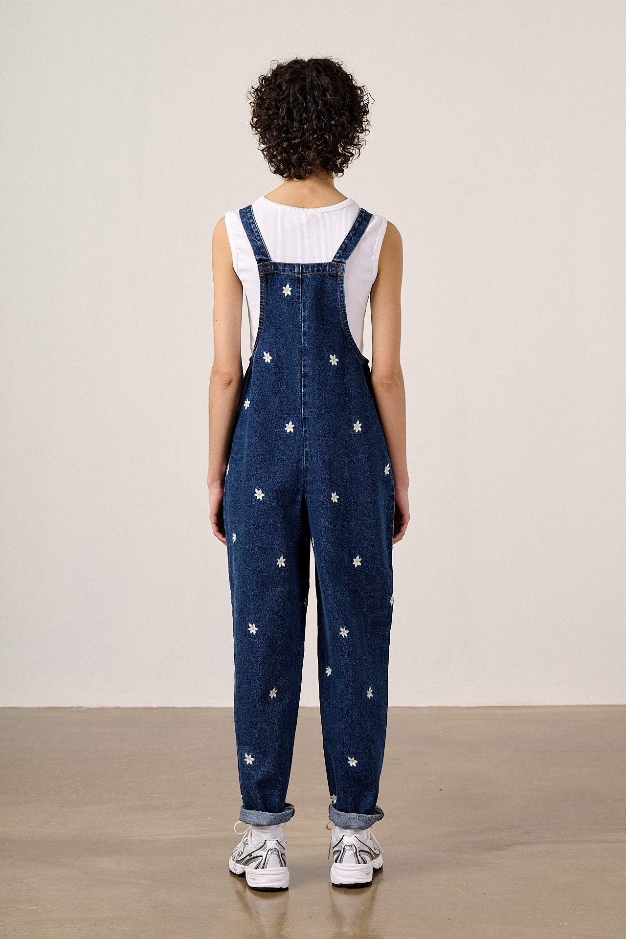 Original - Denim Dungarees in Daisy Embroidery