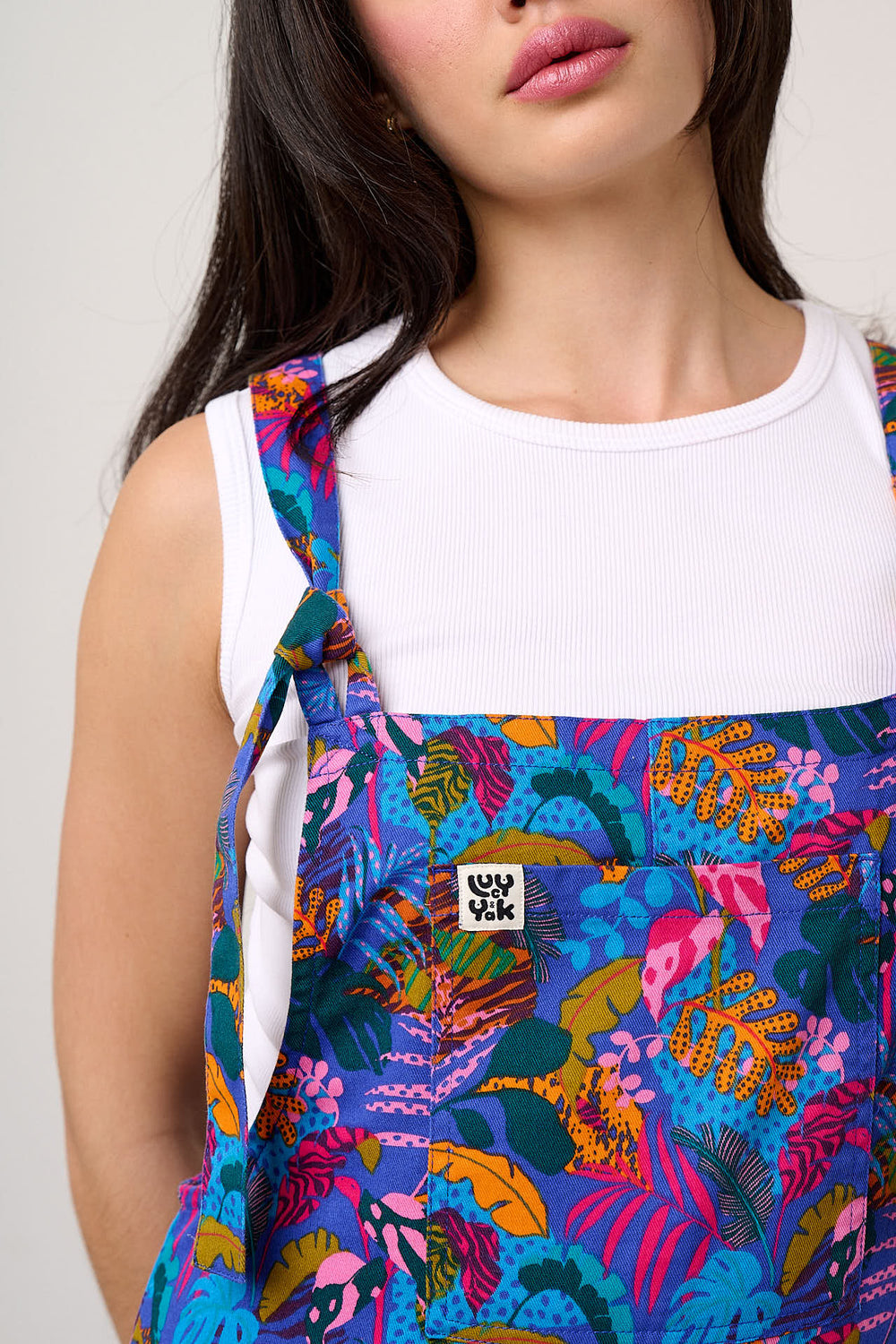 Original - Cotton Dungarees in Wild Expression Print