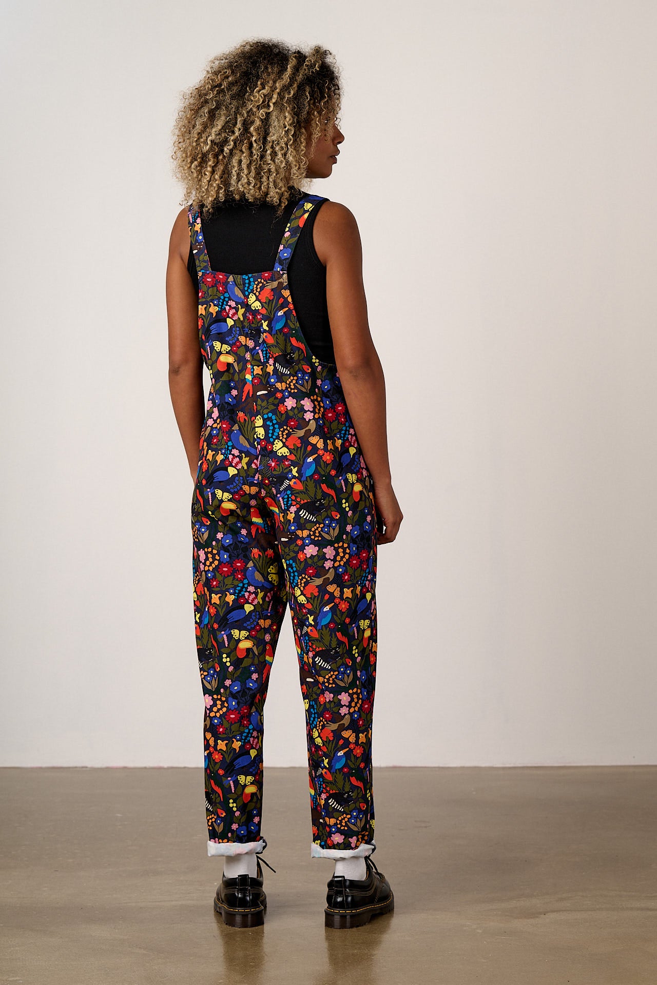 Original - Cotton Dungarees in Animals and Flowers Print