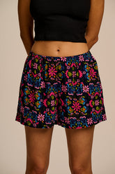 Popan - Cotton Shorts in Artisan Blue Floral