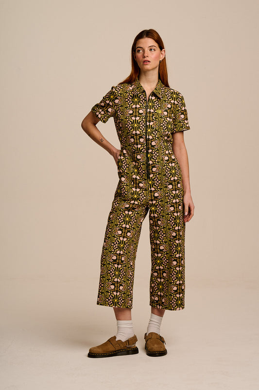 L.E Ragan - Cotton Jumpsuit in Graphics and Grain Artist & Yak