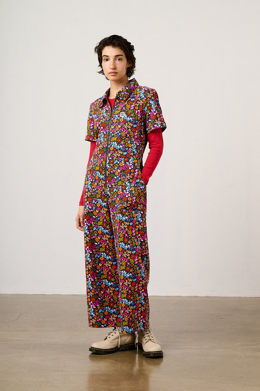 Ragan - Cotton Jumpsuit in Retro Picnic Floral