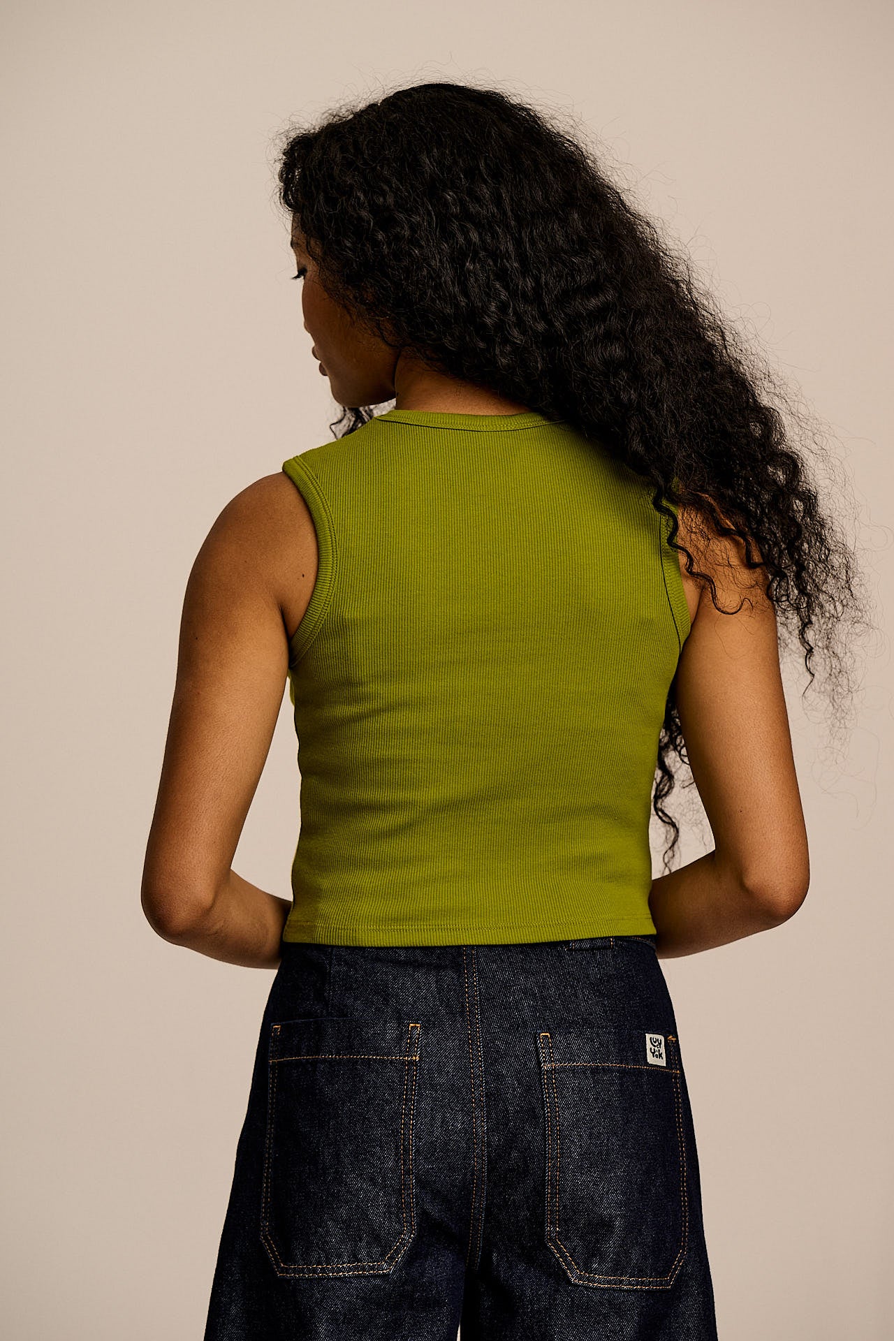 Rue - Cotton Rib Tank Top in Green