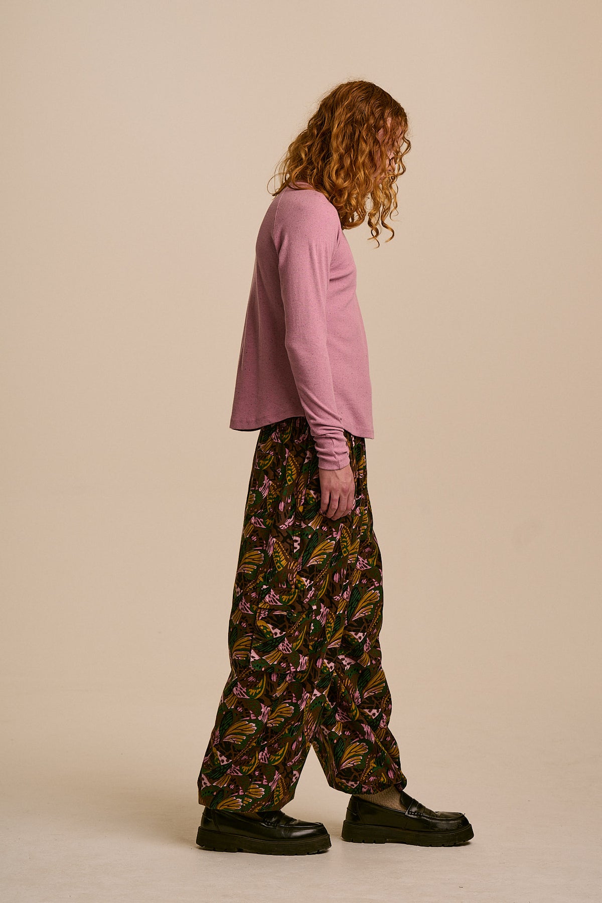 Rumi - Brushed Cotton Ballon Trousers in Botanist Butterfly