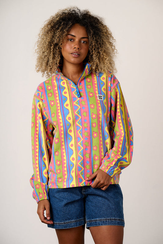 Sammy - Lightweight Polar Fleece in Groovy Stripe