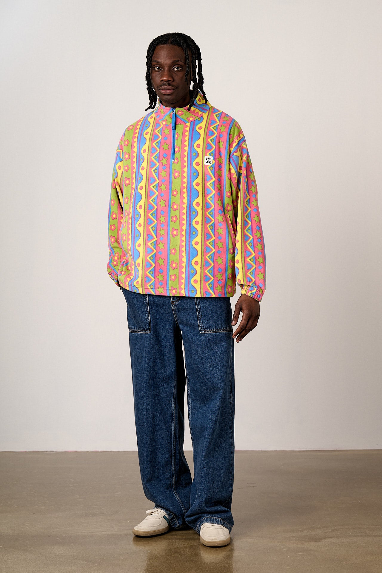 Sammy - Lightweight Polar Fleece in Groovy Stripe