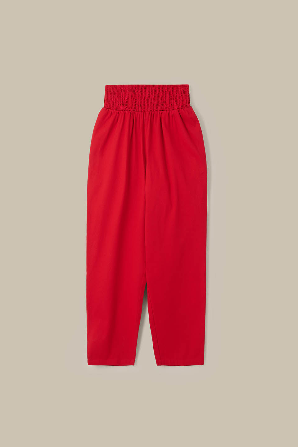 Alexa - Cotton Trousers in True Red