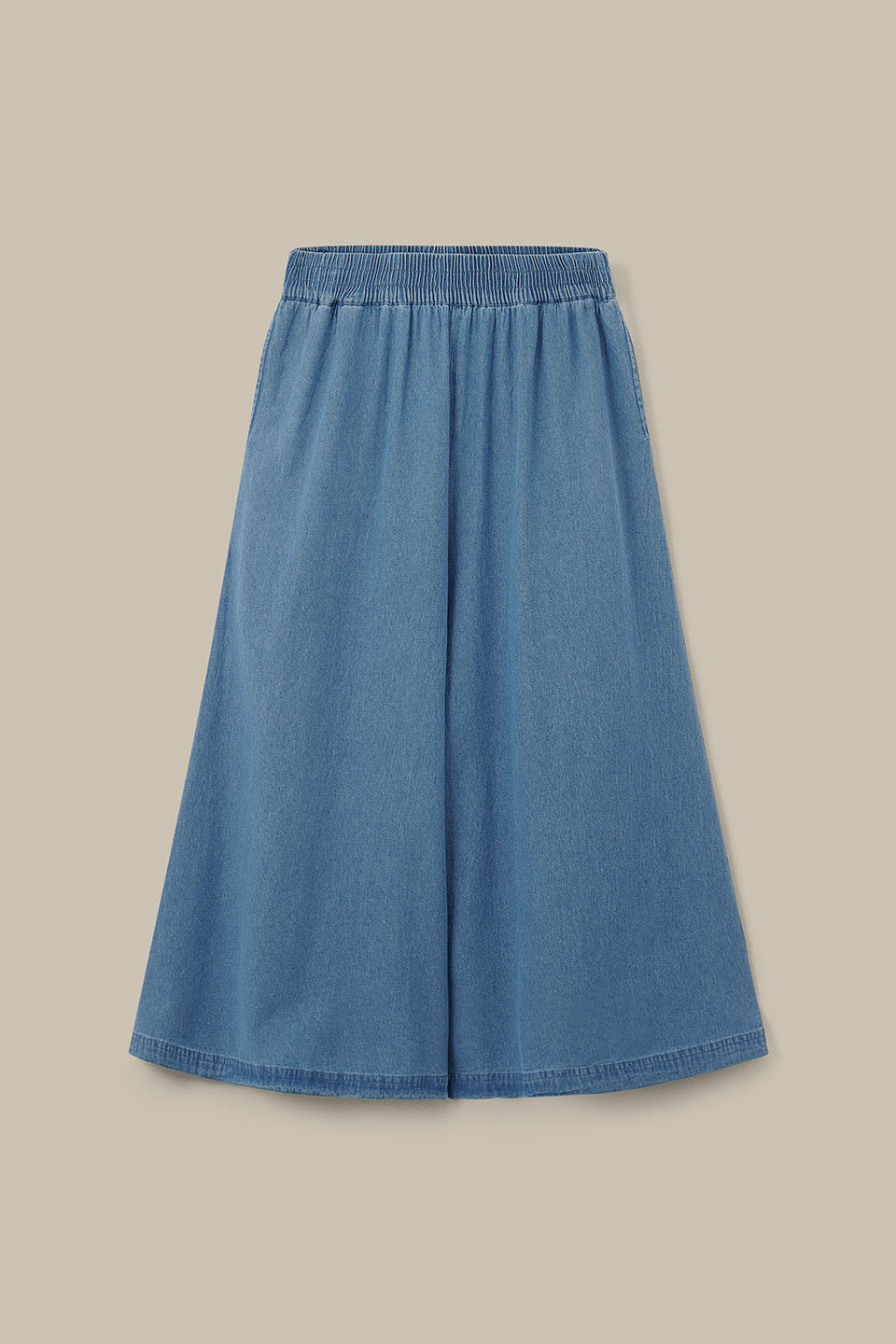 Chase - Lightweight Denim Culotte Trousers in Lightwash