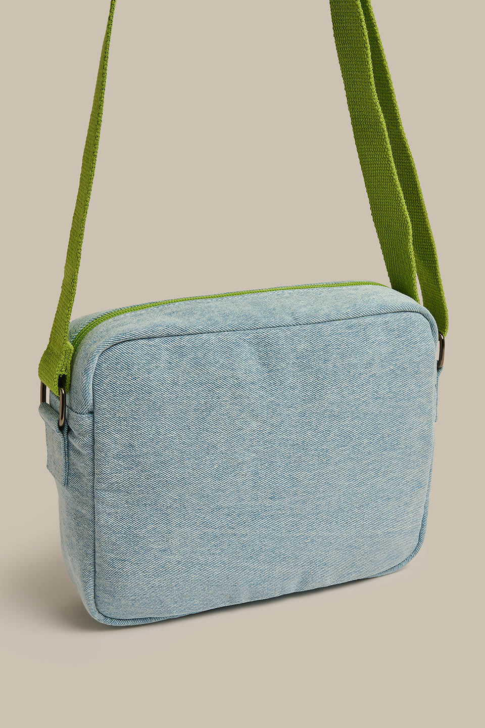 Dara - Denim Crossbody Bag in Veg Embroidery