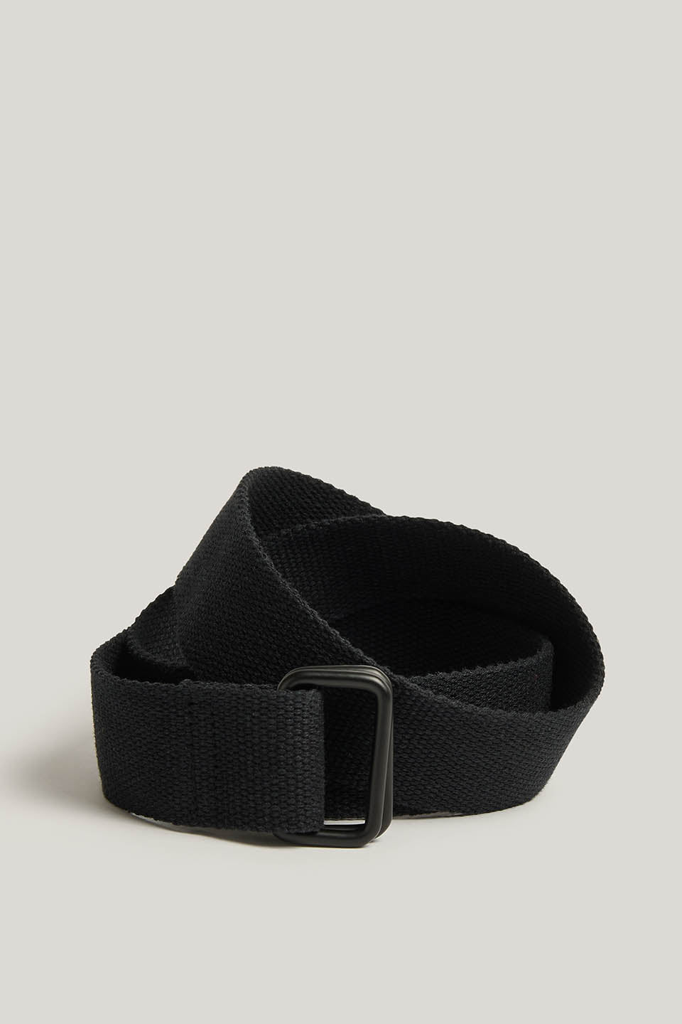 Flynn - D-Ring Cotton Webbing Belt in Black