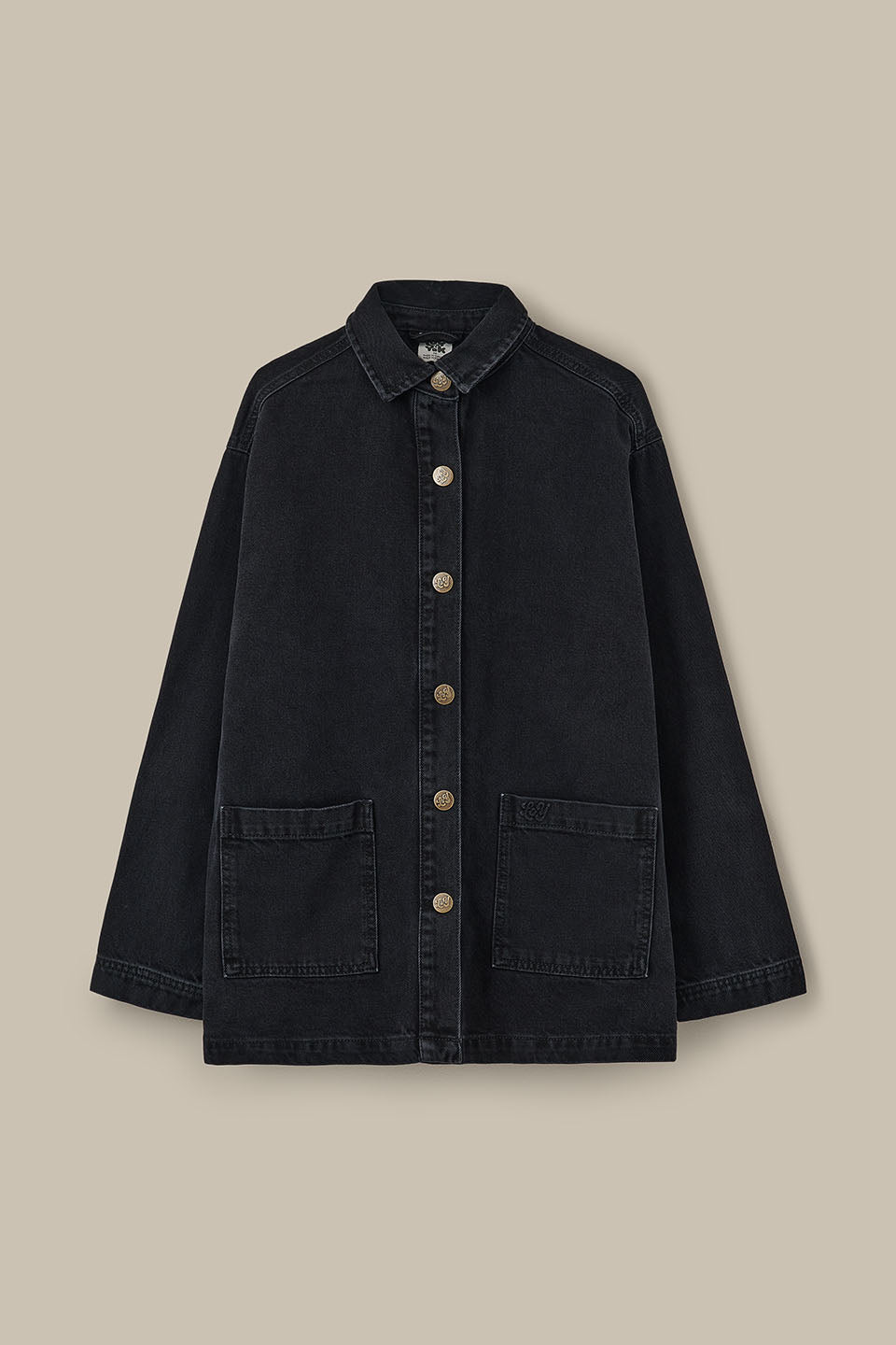 Olly - Denim Jacket in Washed Black