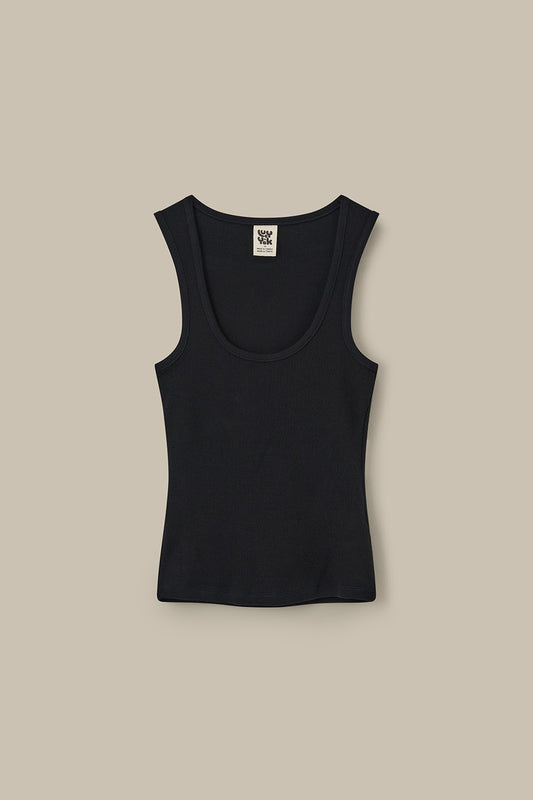 Romy - Ribbed Vest in Black