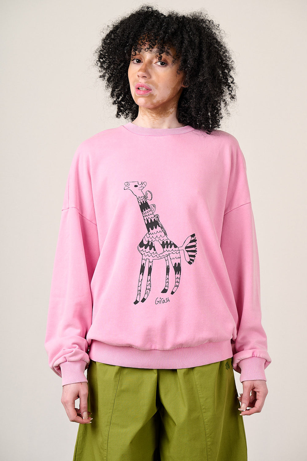 L.E Sutton - Cotton Jersey Oversized Sweatshirt in Arthouse & Yak: Girash Print