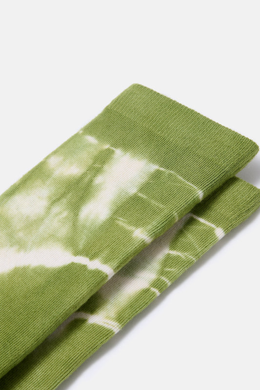 JoJo - Cotton Socks in Green & Ecru