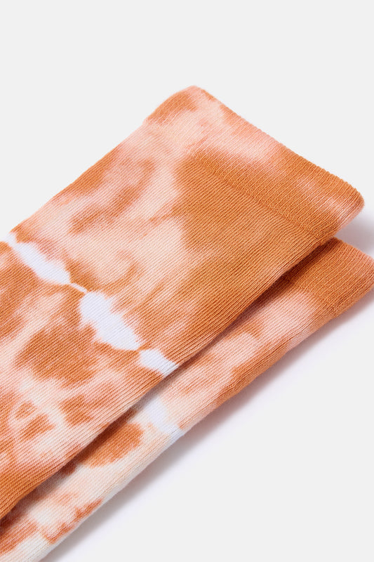 JoJo - Cotton Socks in Amber Orange & Ecru