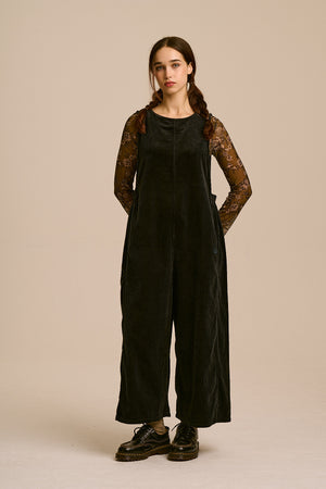 Tilda - Organic Corduroy Jumpsuit in Black