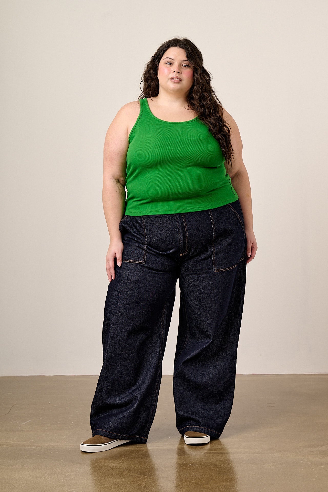 Tully - Cotton Strappy Vest in Green