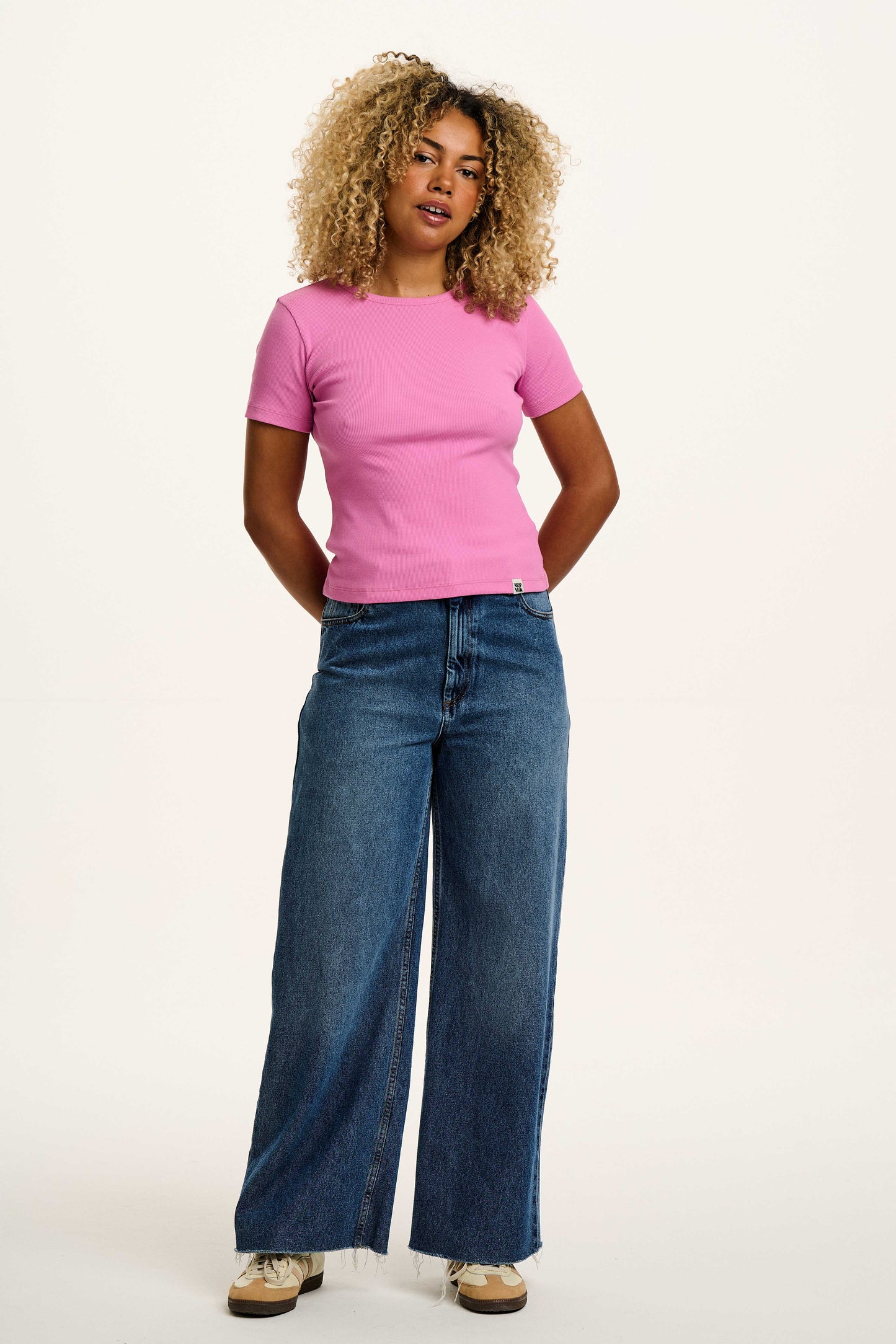 Gracie - Cotton T-Shirt in Opera Mauve Pink