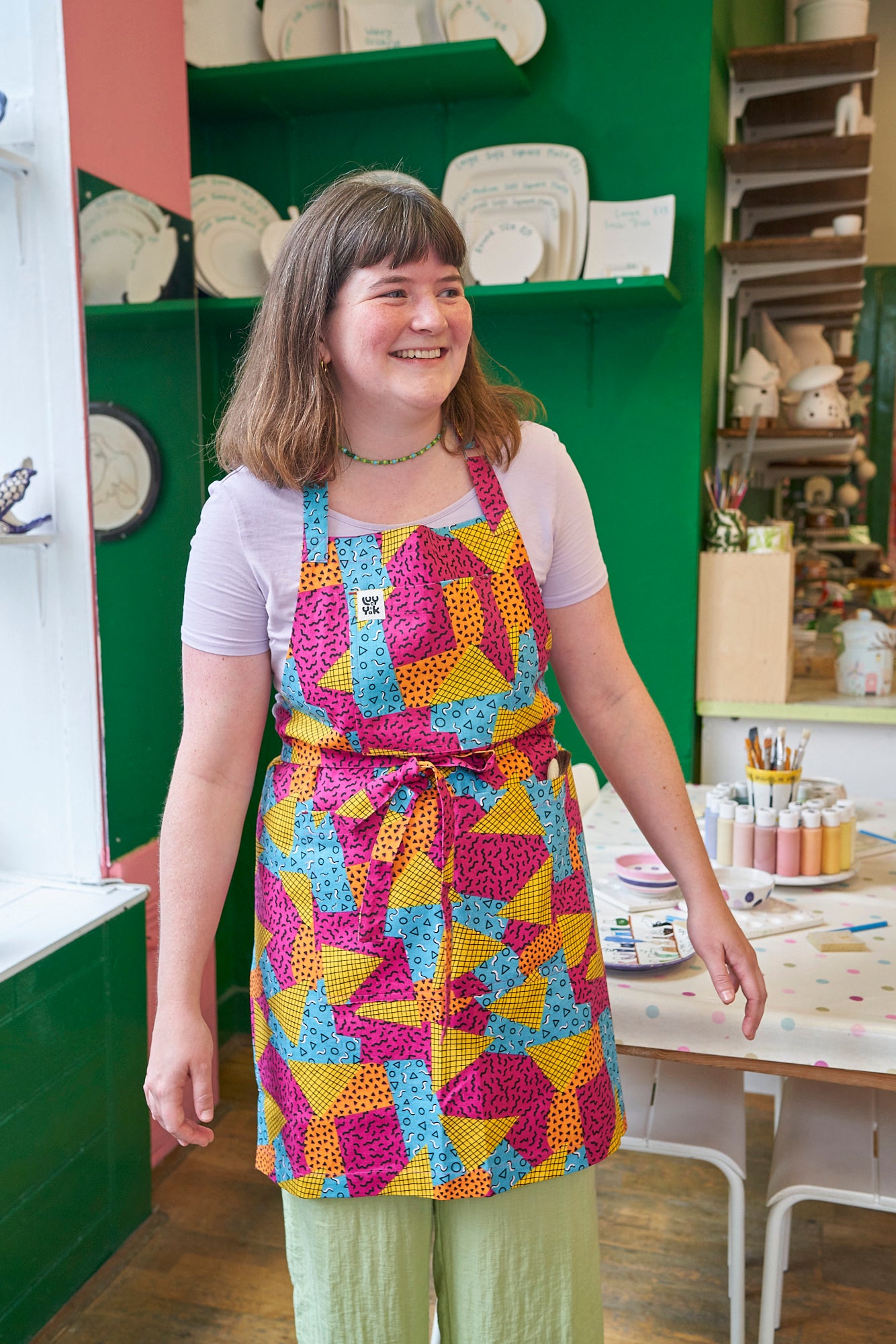 Ada Cotton Apron In Memphis Print Lucy Yak ada-cotton-apron-in-memphis-print-lucy-yak
