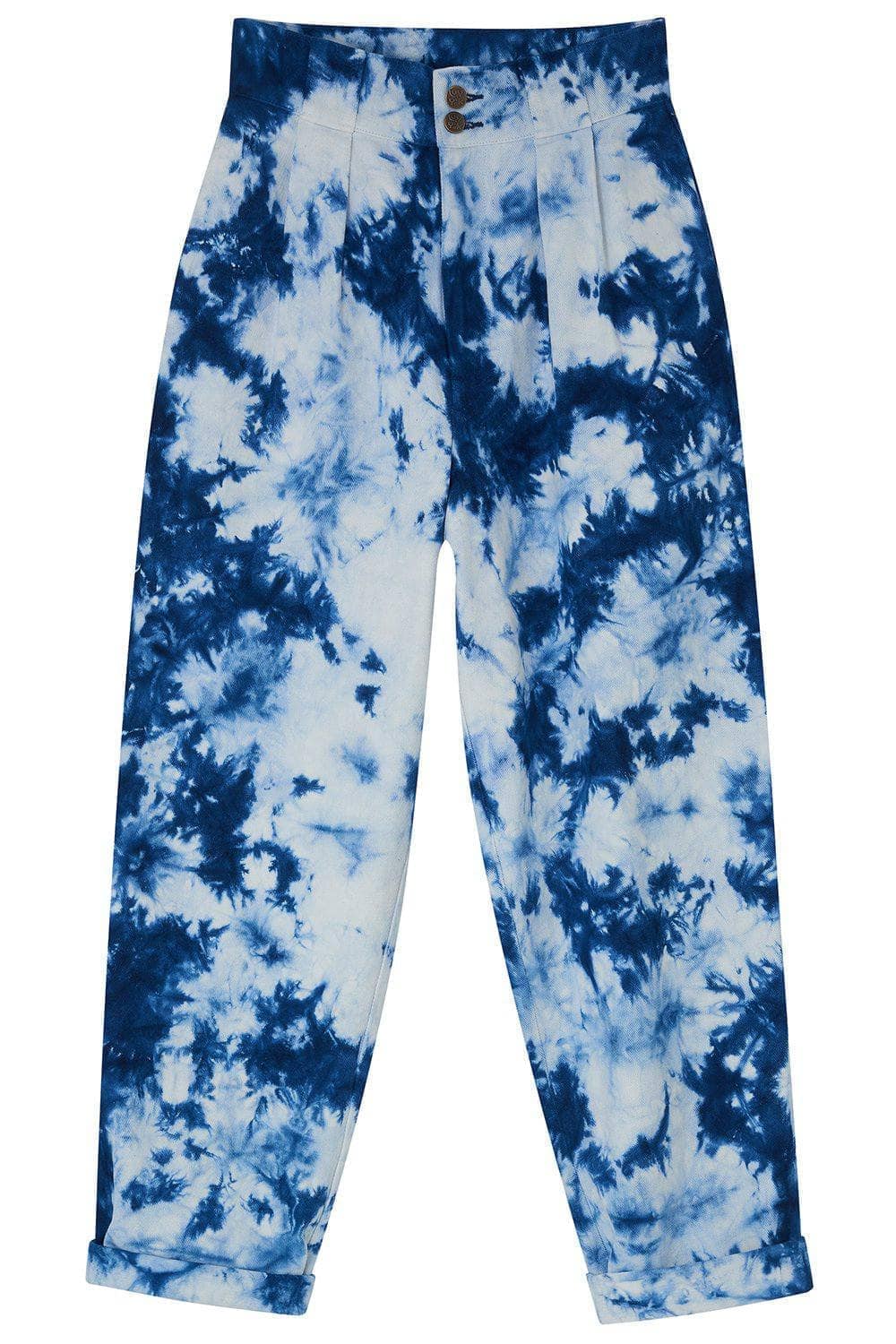 Lucy & Yak jeans Addison Organic Cotton High Waisted Jeans in Midnight Blue Tie Dye