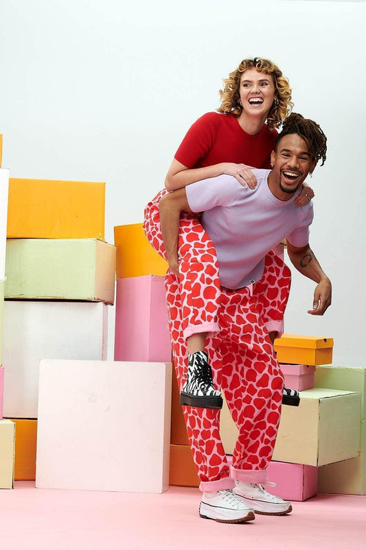 Lucy & Yak trousers Addison High Waisted Organic Cotton Twill Trousers in Jude Print