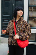 Paloma - Corduroy Puffer Jacket in Leopard Print