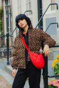 Paloma - Corduroy Puffer Jacket in Leopard Print