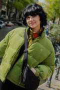 Paloma - Corduroy Puffer Jacket in Leaf Green