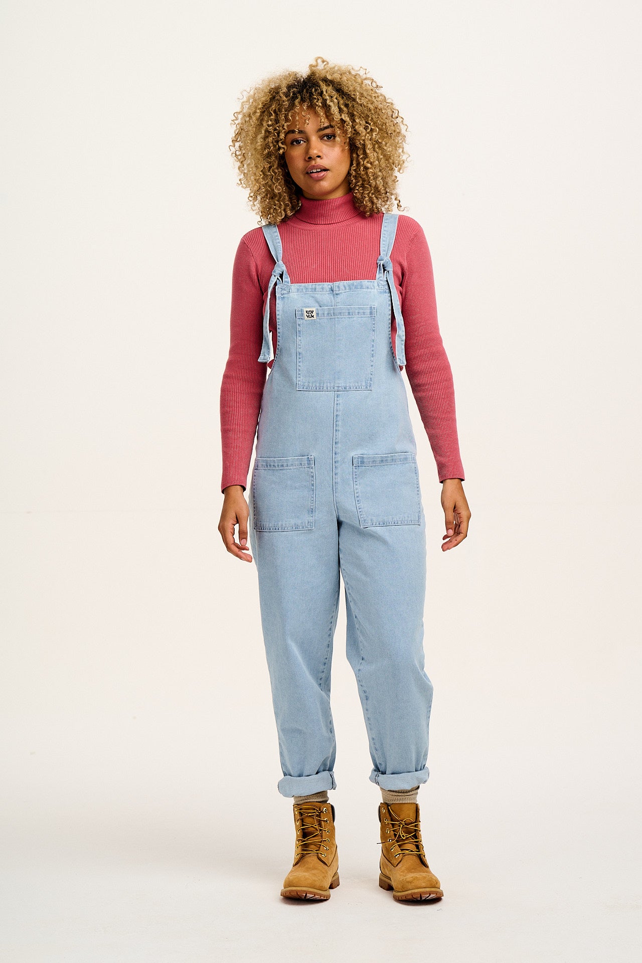 Original - Denim Dungarees in Light Wash Blue