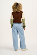 Blake - Cropped Polar Fleece in Cocoa, Cream & Sage