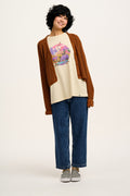 Robyn - V-Neck Knitted Cardigan in Caramel Cafe brown