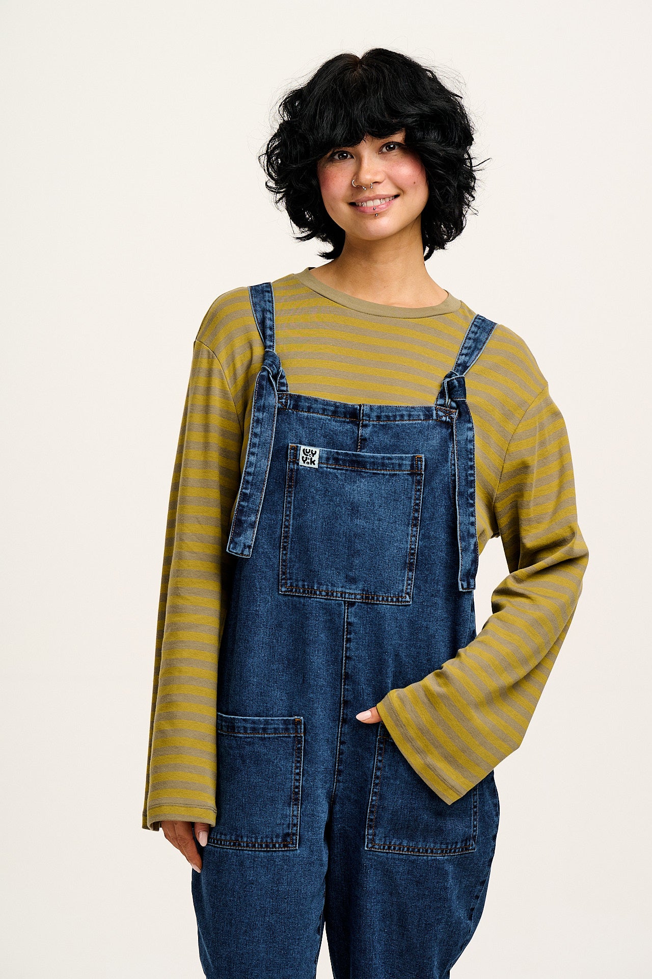 Original - Denim Dungarees in Mid Wash Blue