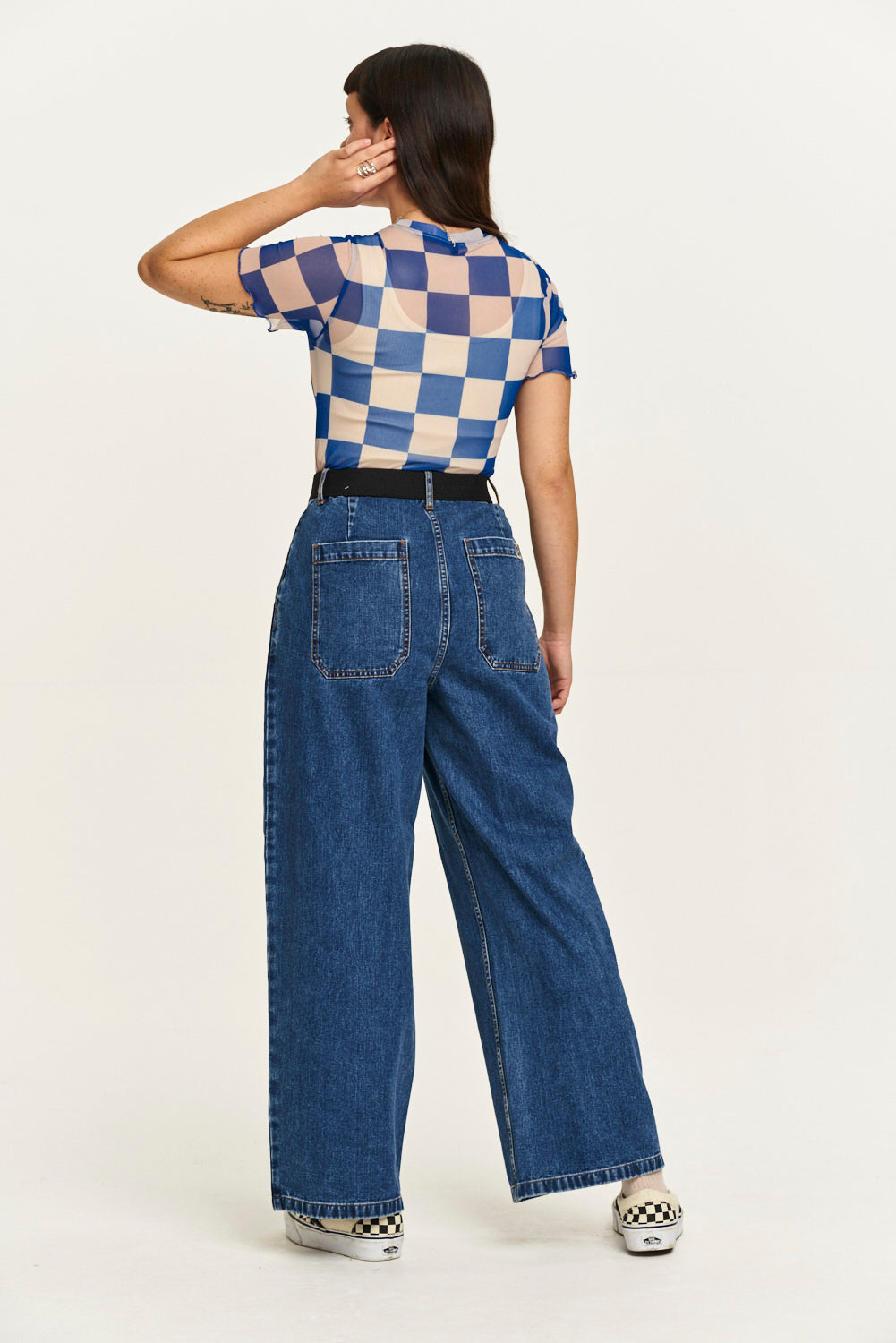 Wide Leg Pleated Jeans Blue | Dynamite