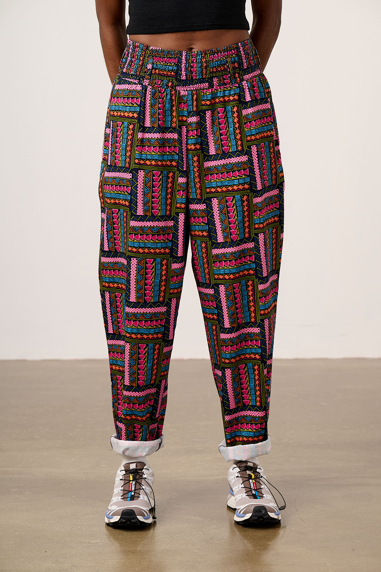 Alexa - Cotton Trousers in Artisan Patchwork Print