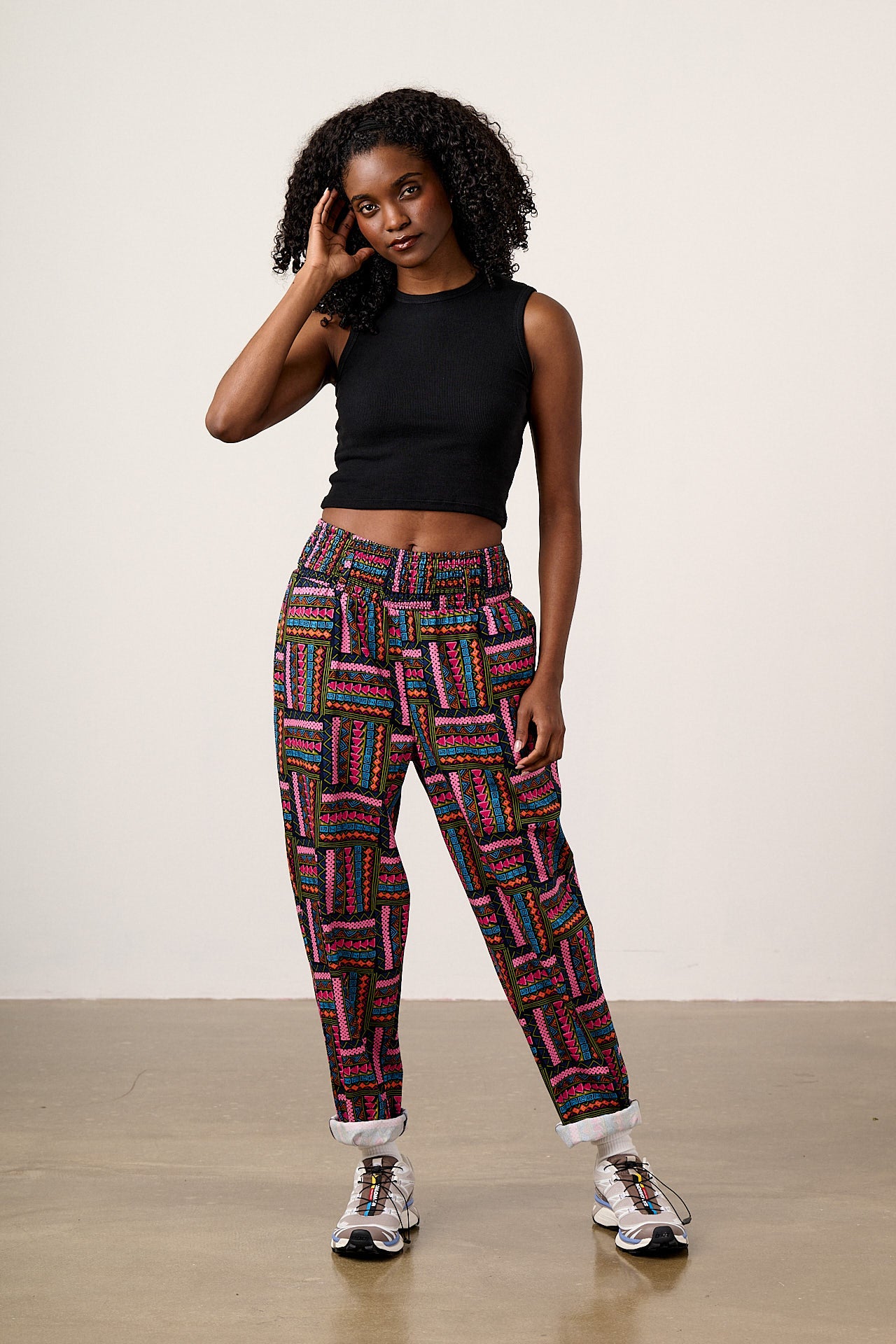 Alexa - Cotton Trousers in Artisan Patchwork Print