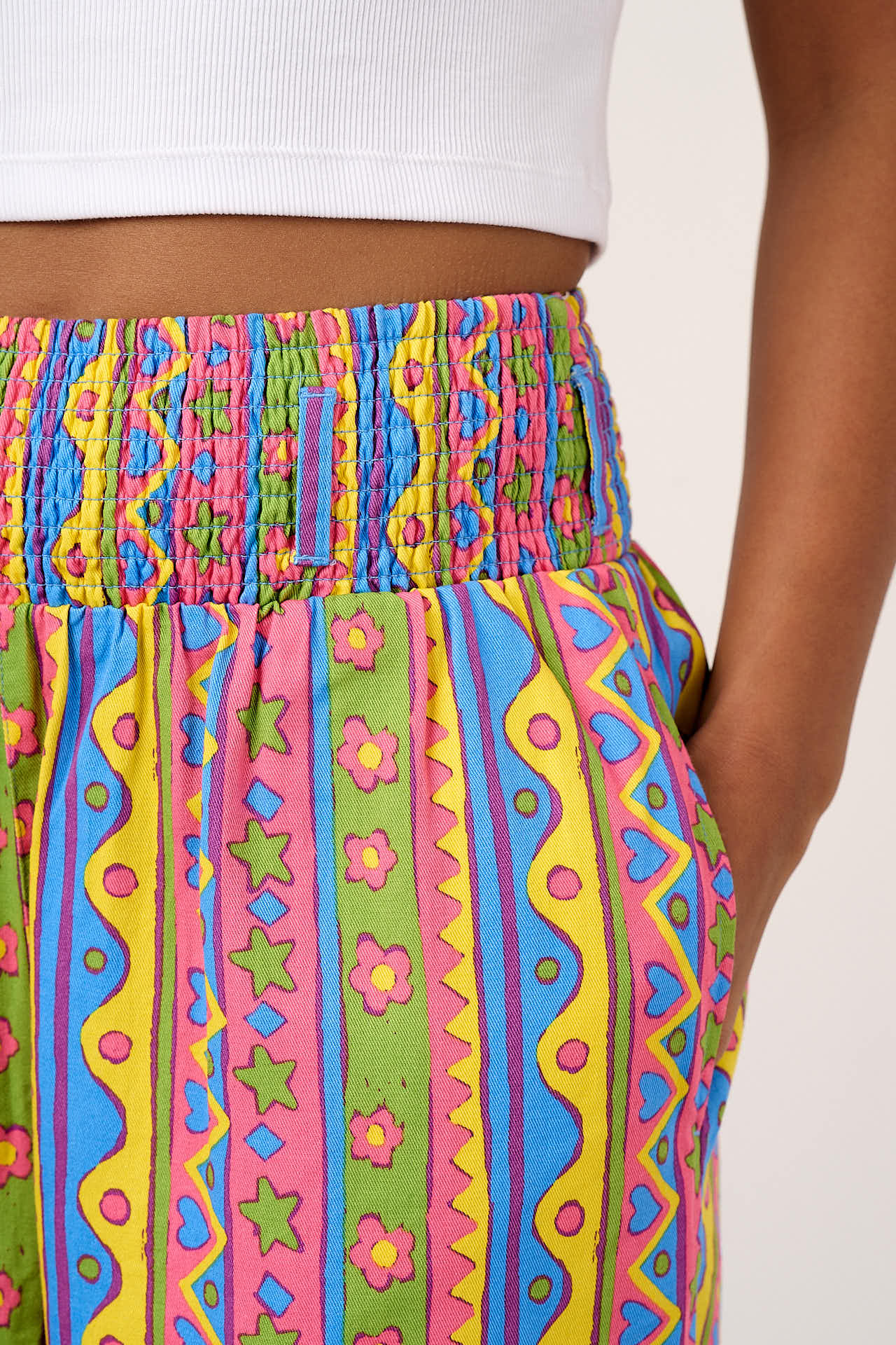 Alexa - Cotton Trousers in Groovy Stripe