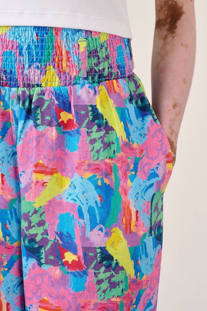 L.E Alexa - Cotton Trousers in Arthouse & Yak