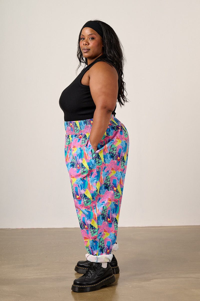 L.E Alexa - Cotton Trousers in Arthouse & Yak