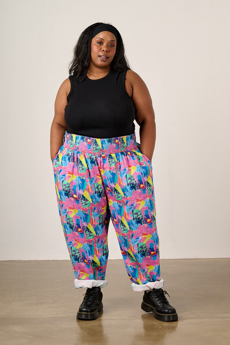 L.E Alexa - Cotton Trousers in Arthouse & Yak
