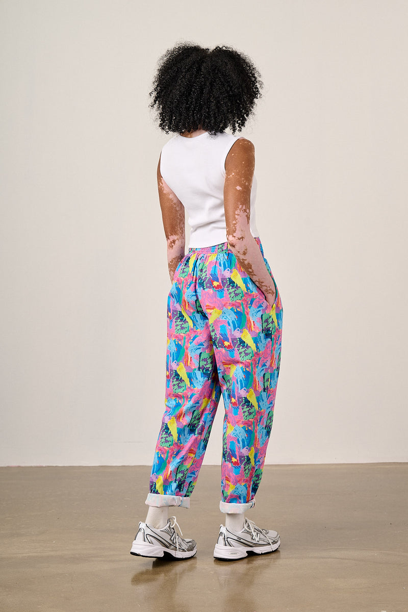 L.E Alexa - Cotton Trousers in Arthouse & Yak