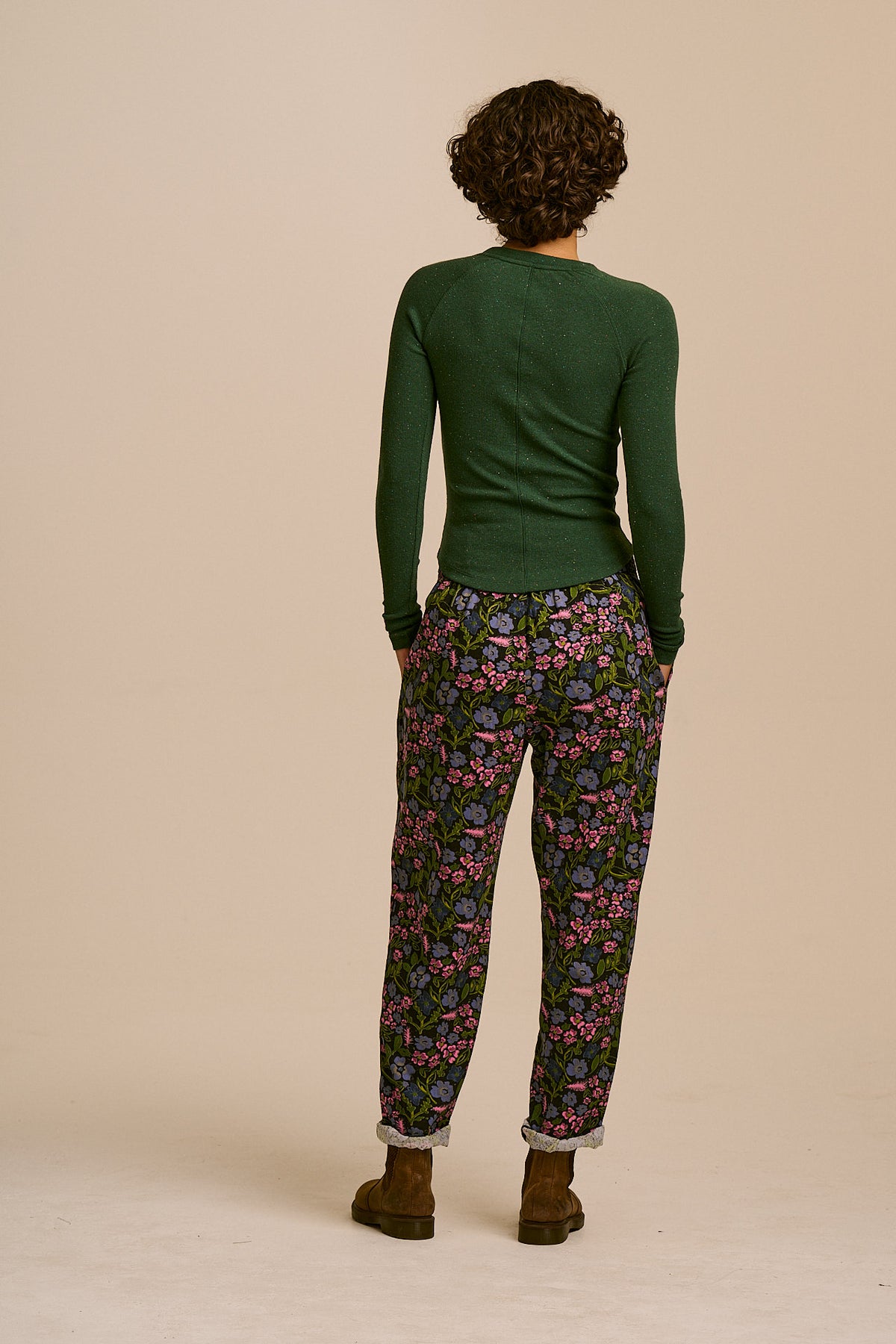 Alexa - Cotton Trousers in Grunge Ditsy Floral