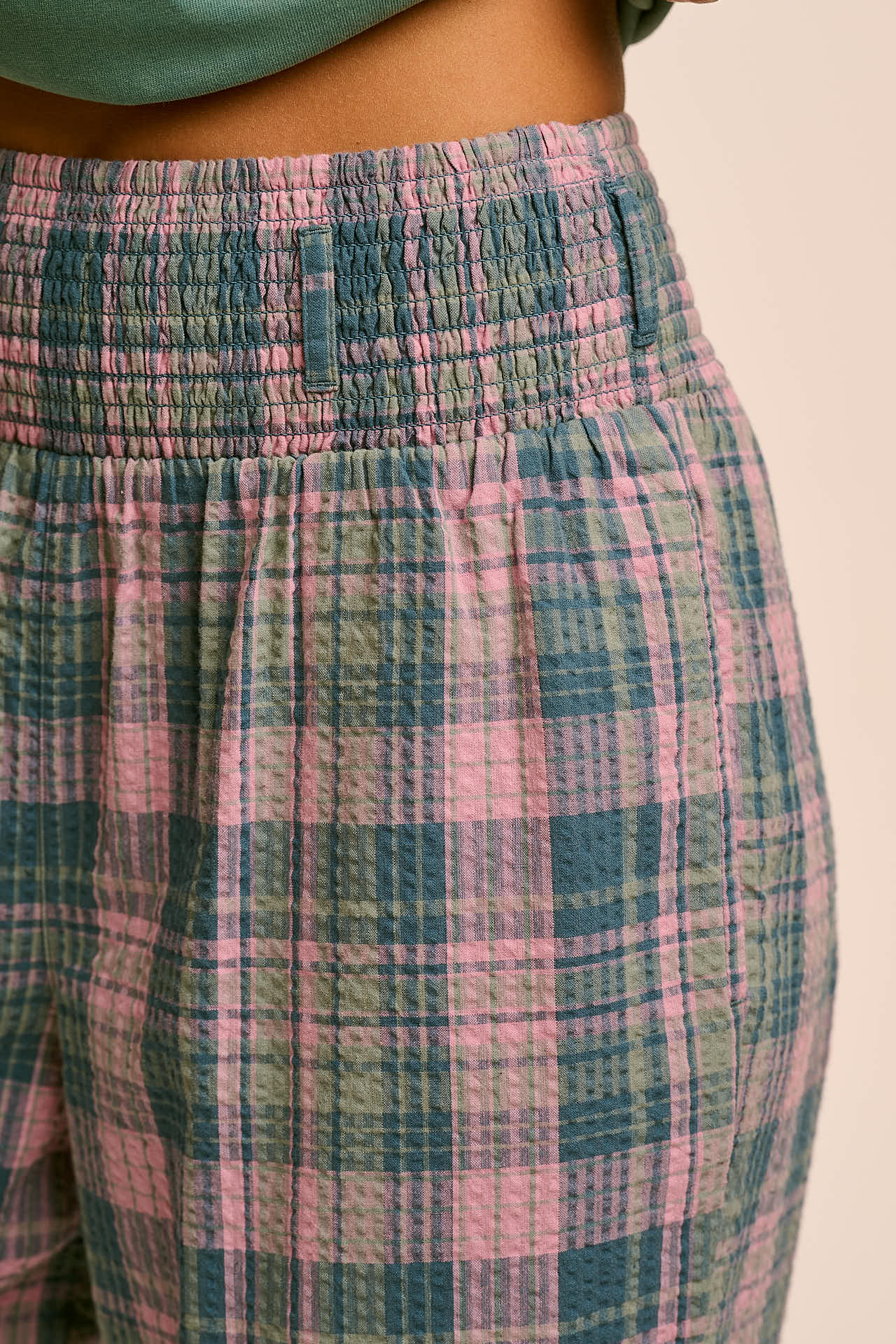 Alexa - Cotton Trouser in Seersucker Palace Check