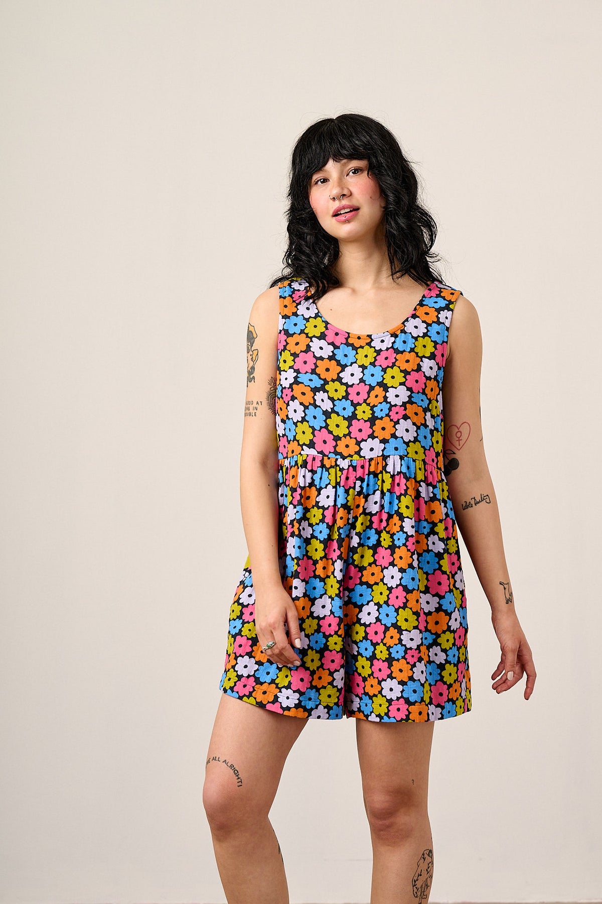 Alisa Gathered Waist Playsuit Organic Cotton Double Gauze In Balloon alisa-gathered-waist-playsuit-organic-cotton-double-gauze-in-balloon