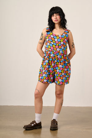 Alisa - Cotton Playsuit in Balloon Floral